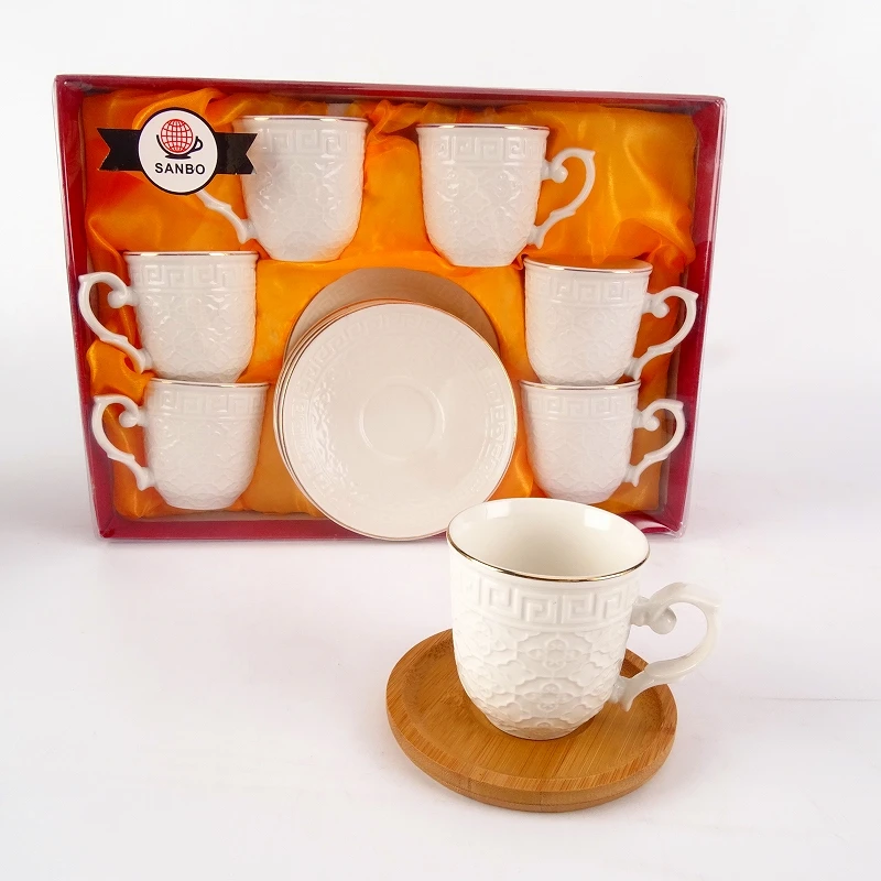 12 шт. набор желтых керамических фарфоровых чашек и