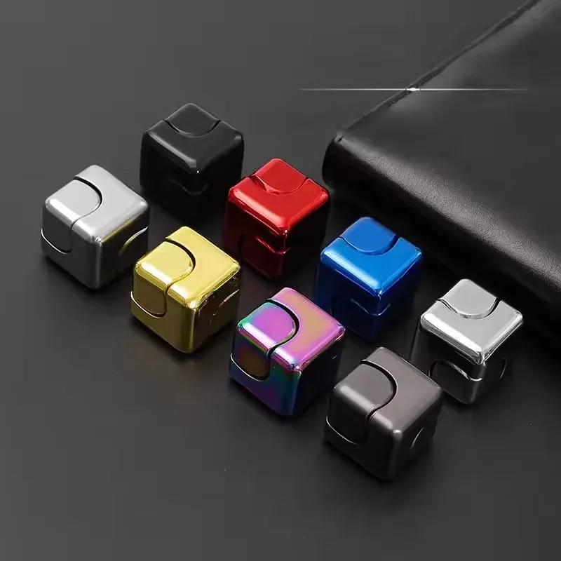 Metal EDC Cool Desk Gadgets Anti-Anxiety Focusing Fidget Toys Desktop ADHD Stress Relieve Toys Fidget Spinner Toys Cube