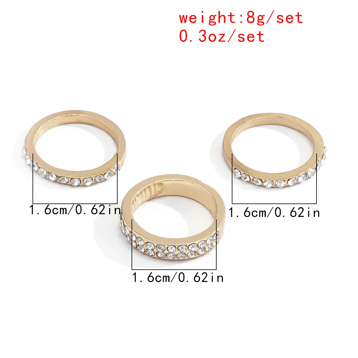 SHIXIN 3Pc/Set Rings Set Jewelry Rotatabl Iced out Zirconia Ring Women Wedding Jewelry Crystal anillos for Girl Finger Hoop Ring