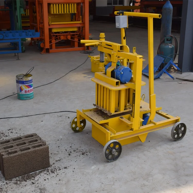 LONTA QMR 2-45 manual mobile electric egg laying interlock hollow paver maker cement concrete brick block making machine brique