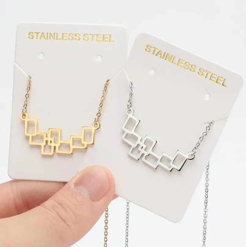 Gold Plated Pendant Necklaces Facial Features Stars Moon Starry Sky Christmas Tree Stainless Steel Necklace