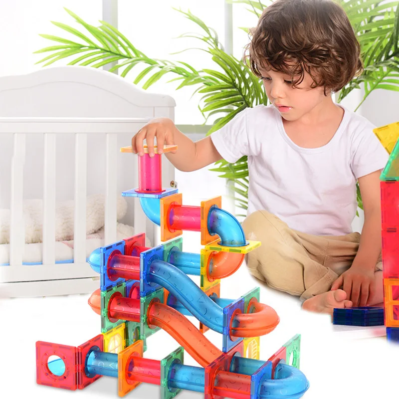 Manufactory Direct Magnet Blocks Race Track Marble Run For Kids Educational Montessori Toys For Toddlers Magnet Blocks
