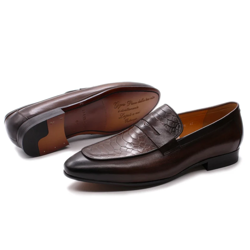 Formal italian men dress adult shoes genuine leather loafer flats wholesale