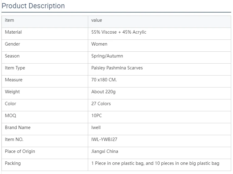 Wholesale Winter Autumn Spring Fashion Paisley Pashmina Shawl Wrap Scarf with Tassels for Women