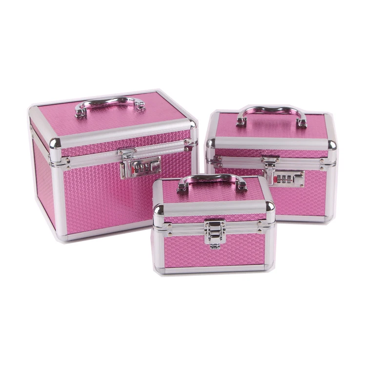 Custom Logo studio aluminum cosmetic nail mini makeup train case