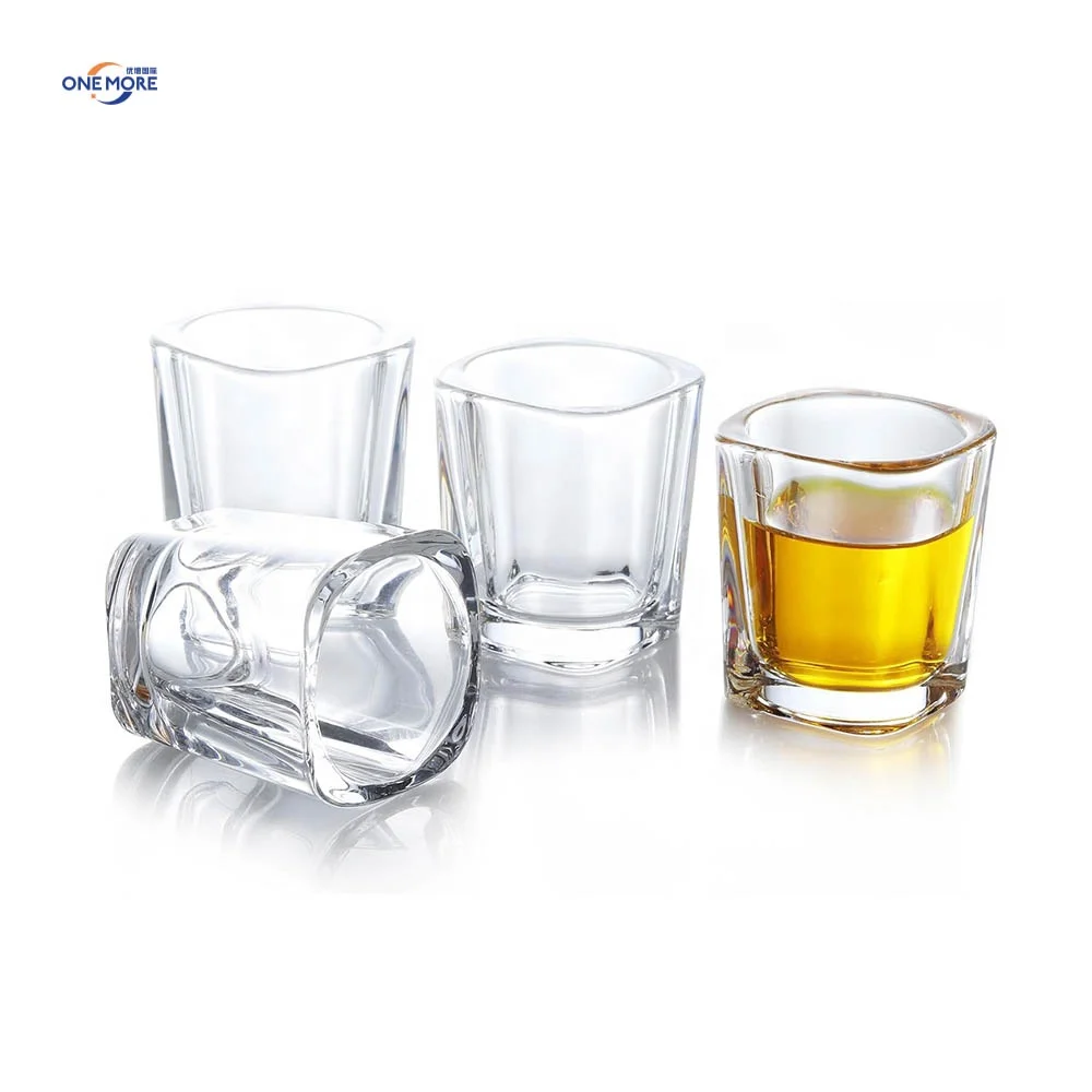 Square Crystal Shot Glass Heavy Base Tequila Shot Sherry Brandy Cordial Snifters Glasses