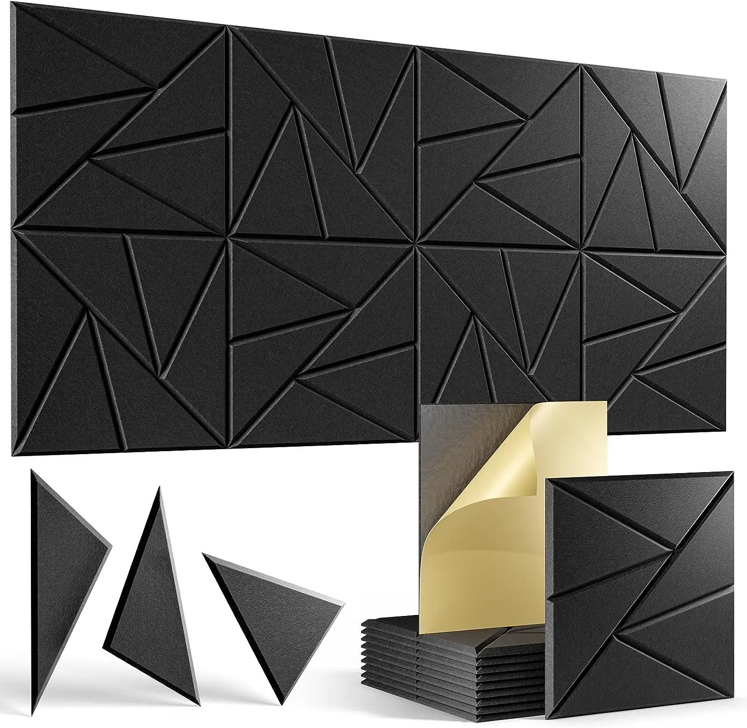30cm Sound Proof Foam Acoustic Panels With Self-adhesive Decorative Soundproof Wall Panel Sound Absorbing Tile For Home Offices