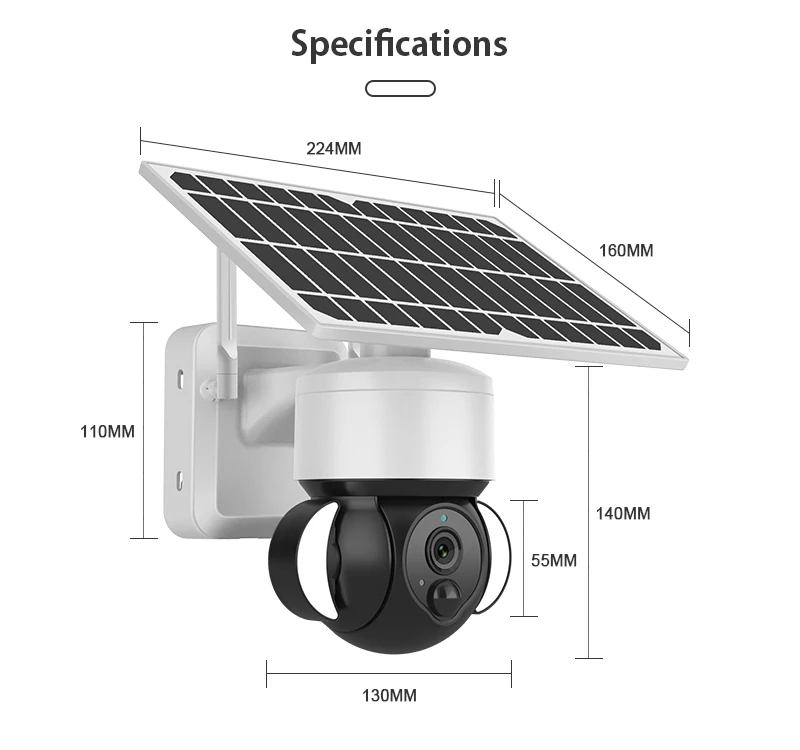 IP-камера Tuya smart life уличная с солнечной панелью 1080p 4G 5 Вт