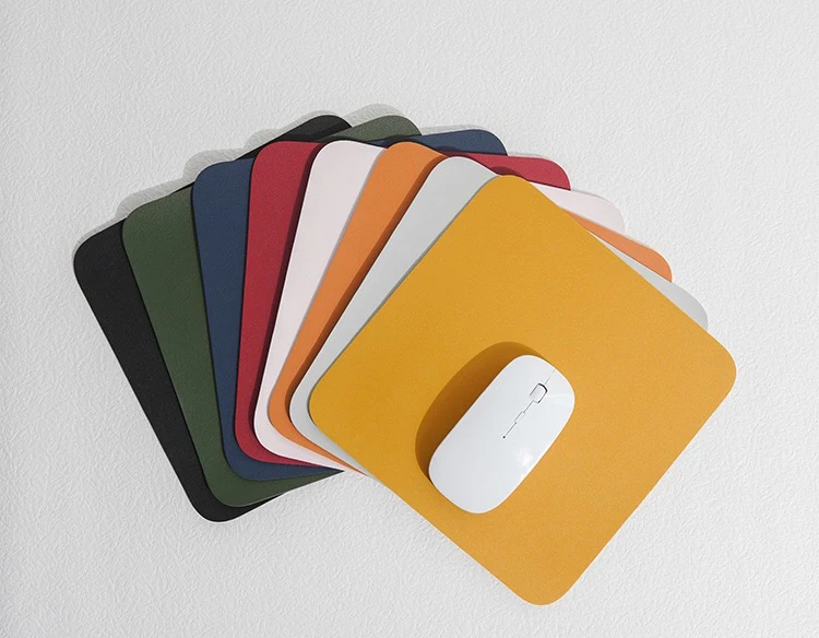 Factory Portable Size Non Slip PVC PU Leather Office Home Desk Mouse Pad