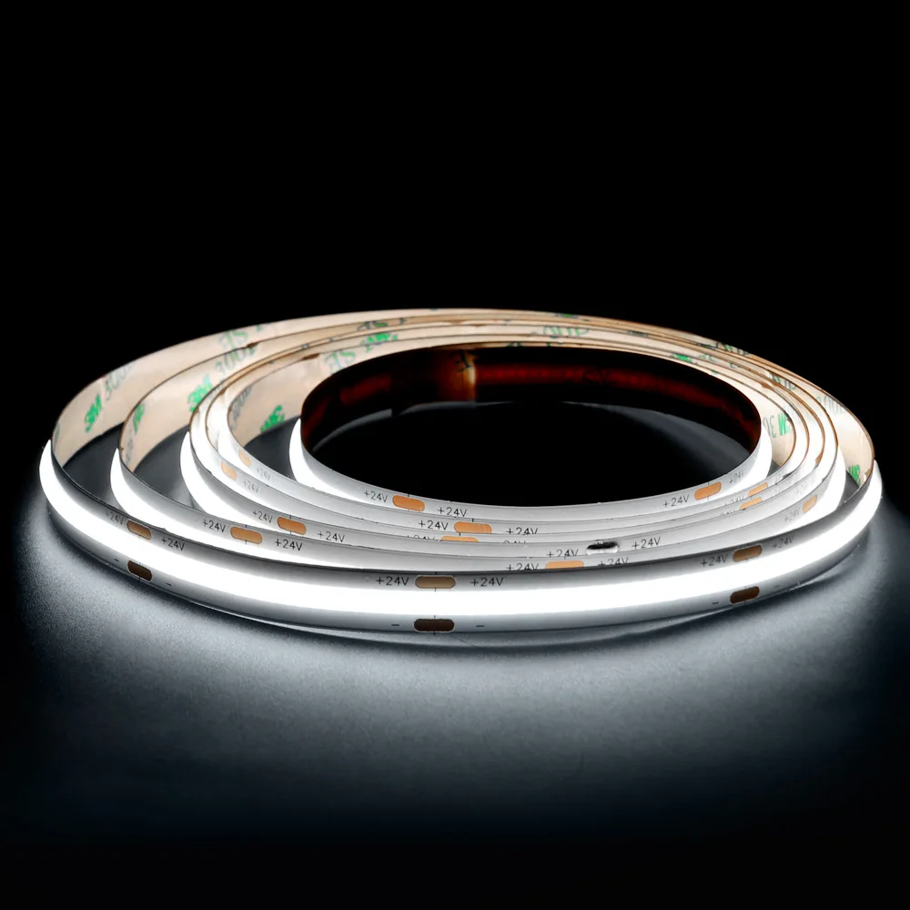 Aikeou Dotless Cob Led Light Strip 12v 24v Ce Rohs Customize color Tunable ShenZhen Flexible Smart Cob Led Strip
