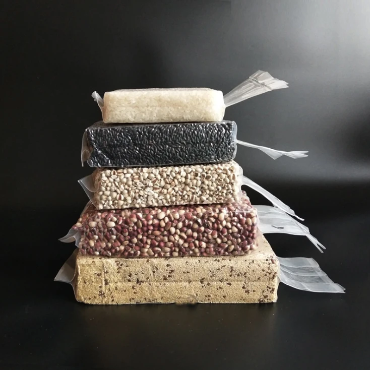 Rice of Bags with Handle Custom Rice Vacuum Packaging Plastic Packing 5kg 10kg 15kg PE Agriculture Heat Seal Gravure Printing