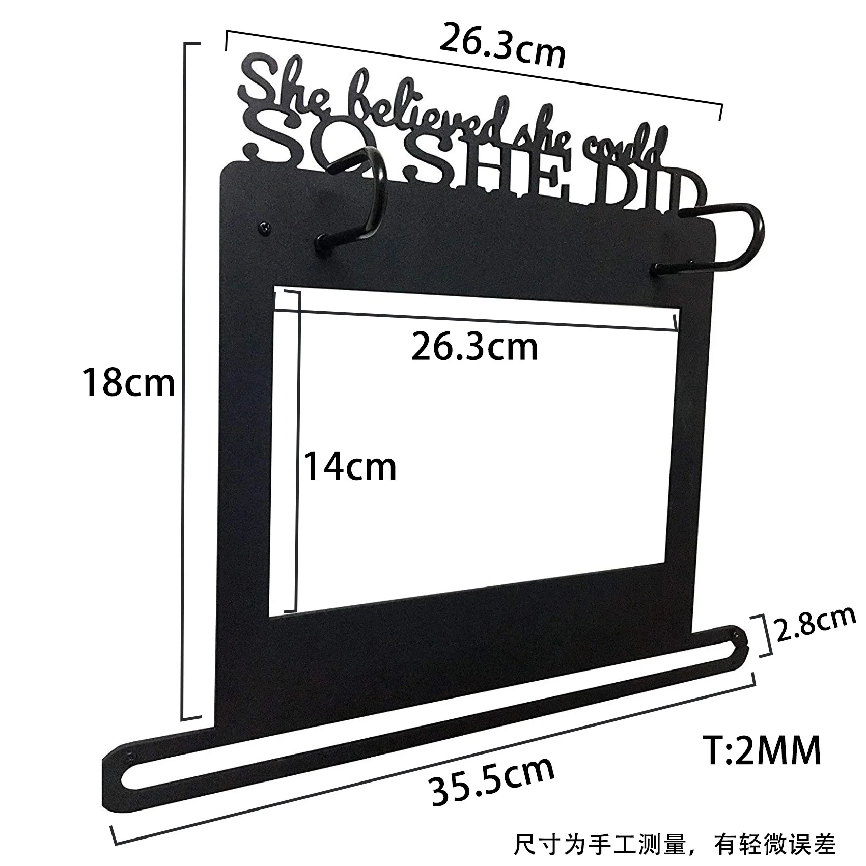 Spot  soshedid metal black Race number plate medal display Hanging race medal display stand