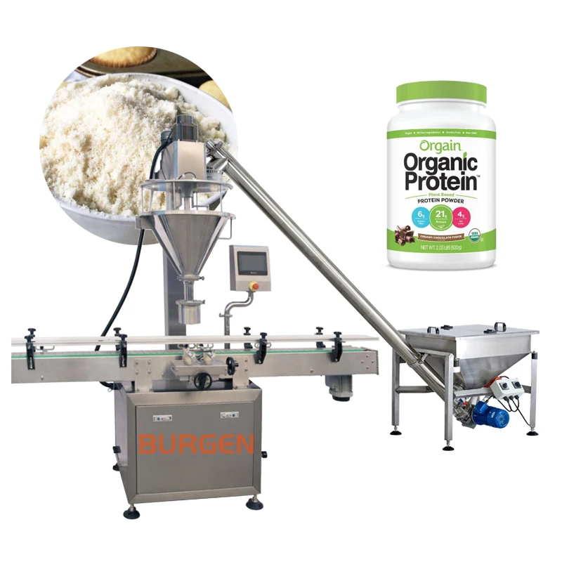 Automatic Nutritional Protein Milk Powder Screw Weighing Filling Capping And Labeling Machine