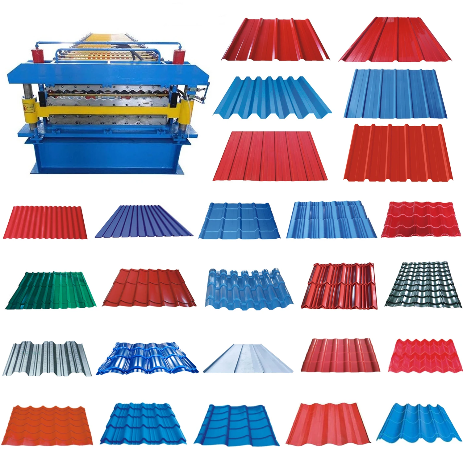 Double Layer Trapezoidal Roof Panel With Felt Corrugated Iron Sheet Metal Roofing Making Roll Forming Machine