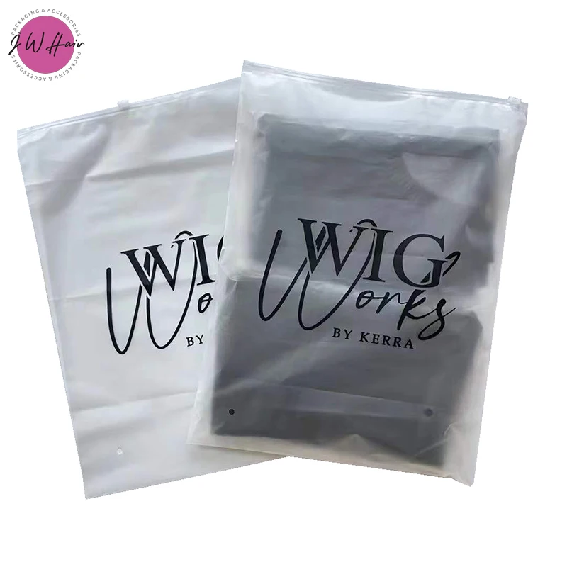 Сделанные на заказ прозрачные пластиковые Матовые пакеты EVA, упаковочный пакет на молнии, матовый пакет на молнии для париков, тканевые пучки