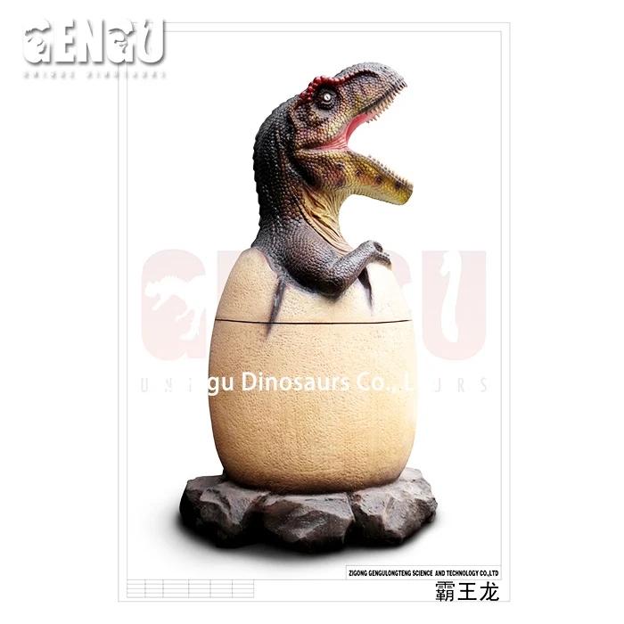 Dinosaur Yard Fiberglass Dinosaur Dustbin Decoration