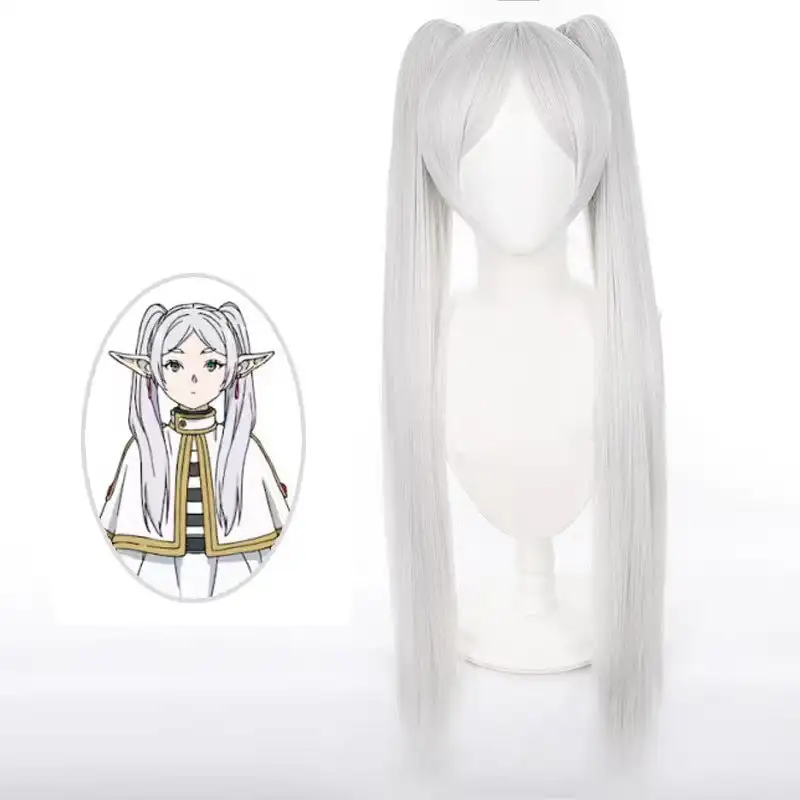 Ainizi silver double claw clip in Frieren cosplay wig from Frieren at the Funeral for women