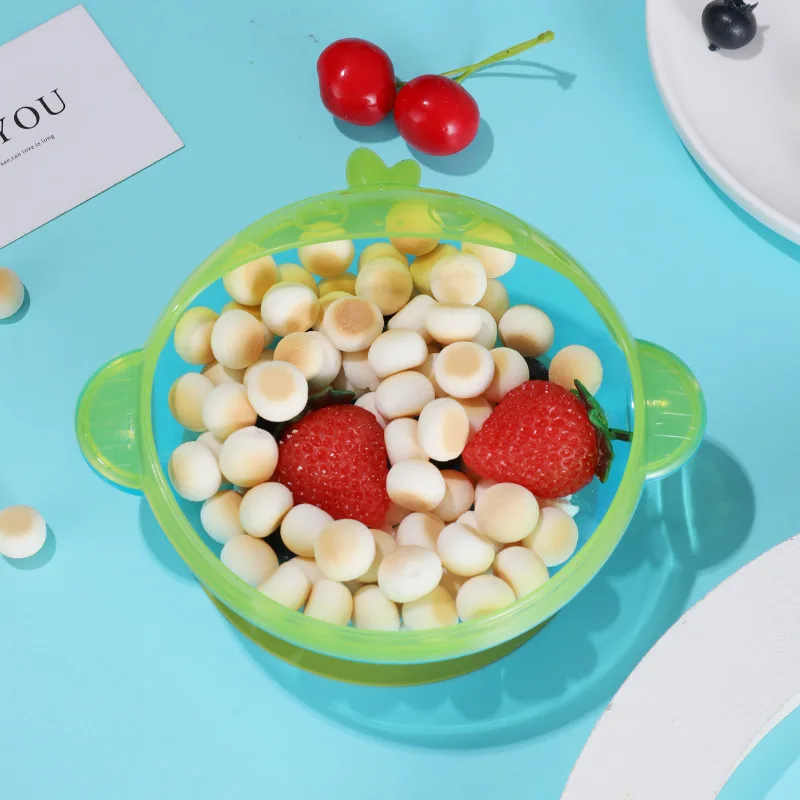 2022 New Baby sucker bowl Tableware Cartoon Monkey Shape Rice Bowl Solid Food Bowl Rotatable