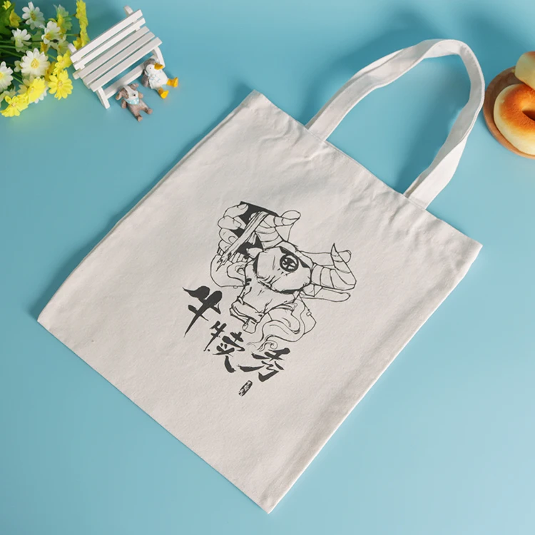 White Fabric Customized Printed Personalized Reusable Eco-friendly Foldable Canvas Tote Lunch Bag
