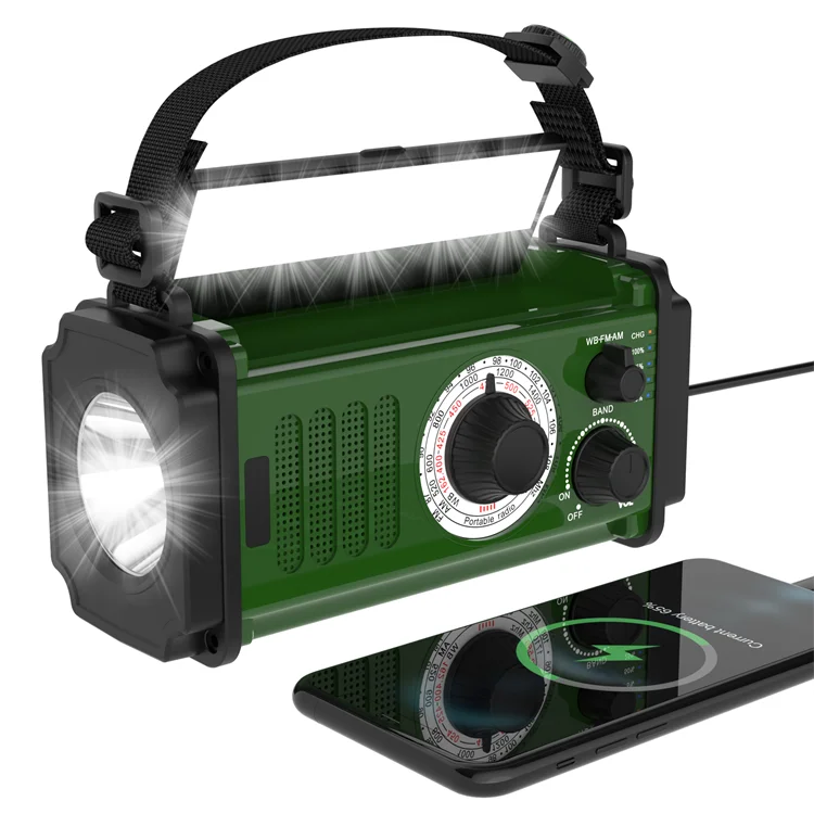 Emergency Charged Multifunctional Generator NOAA/AM/FM Solar Hand Crank Rechargeable Portable Radio Flashlight