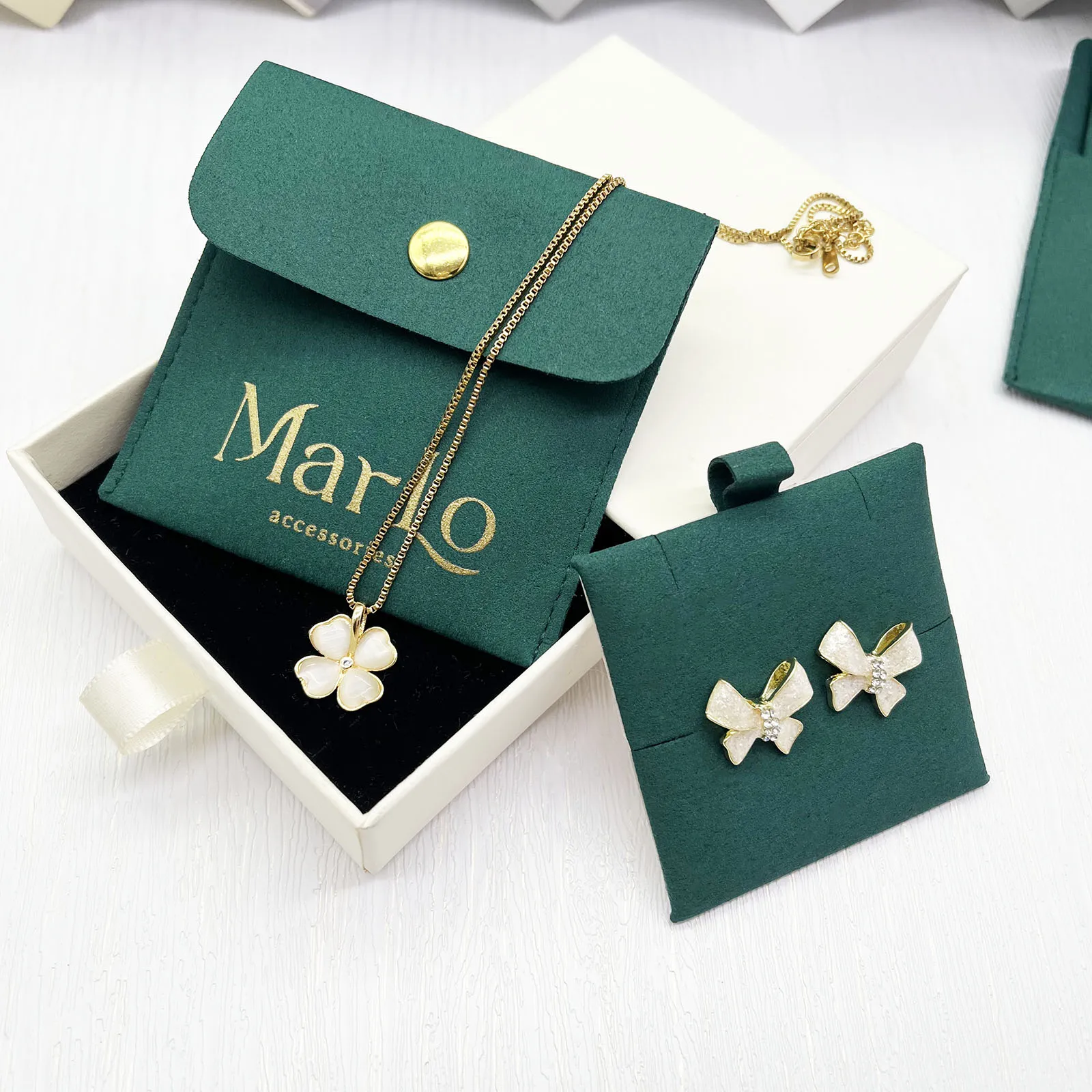 Пользовательский мешочек из микрофибры для упаковки ювелирных изделий с вкладышем/держателем, мешочек для сережек