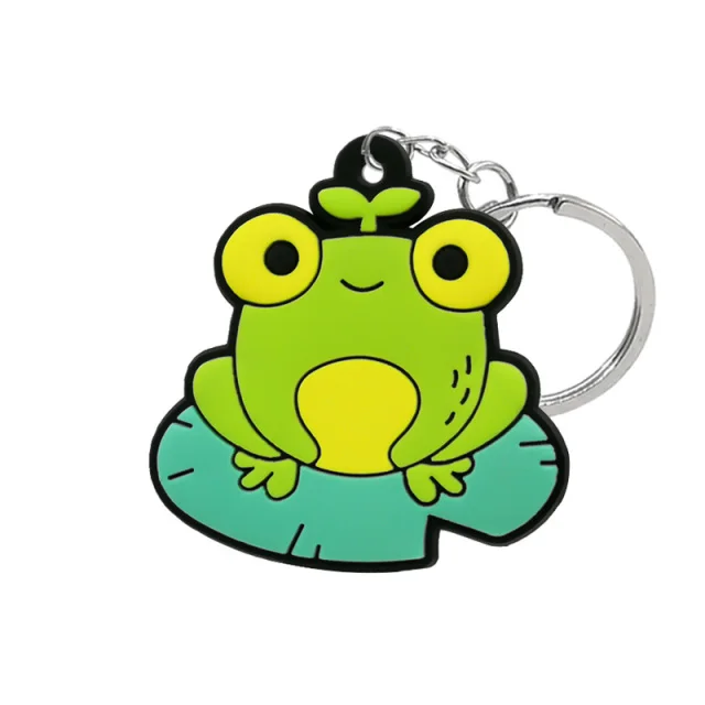 Custom Key Ring Pop Eye Frog Cartoon Key Chain 3D Rubber Pvc Keychain For Gift