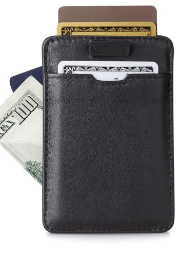 Smart RFID Blocking safe Mens Card Sleeve Wallet Italian Leather minimalist Credit Card Wallet
