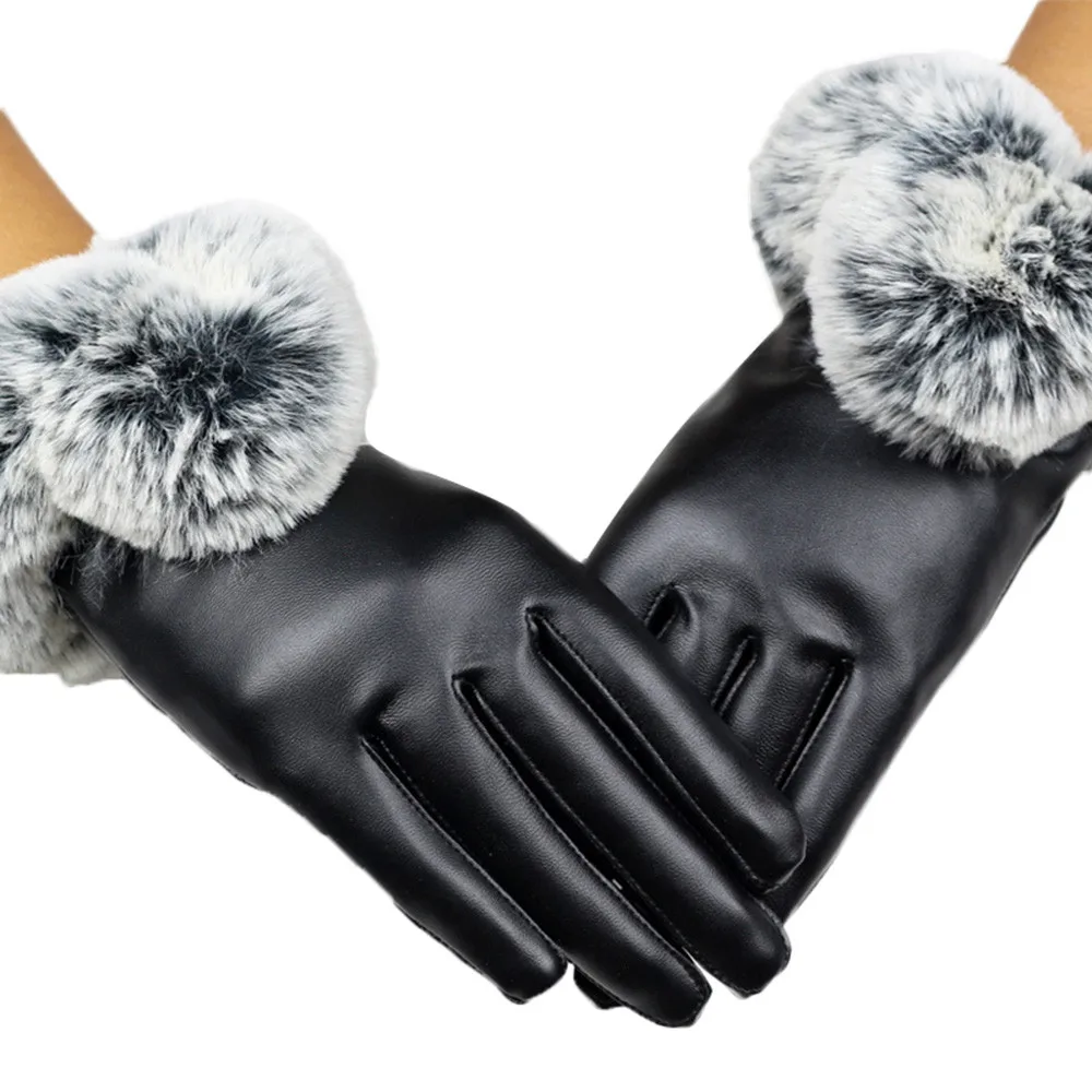 QY autumn and winter warm gloves new arrival ladies leather
