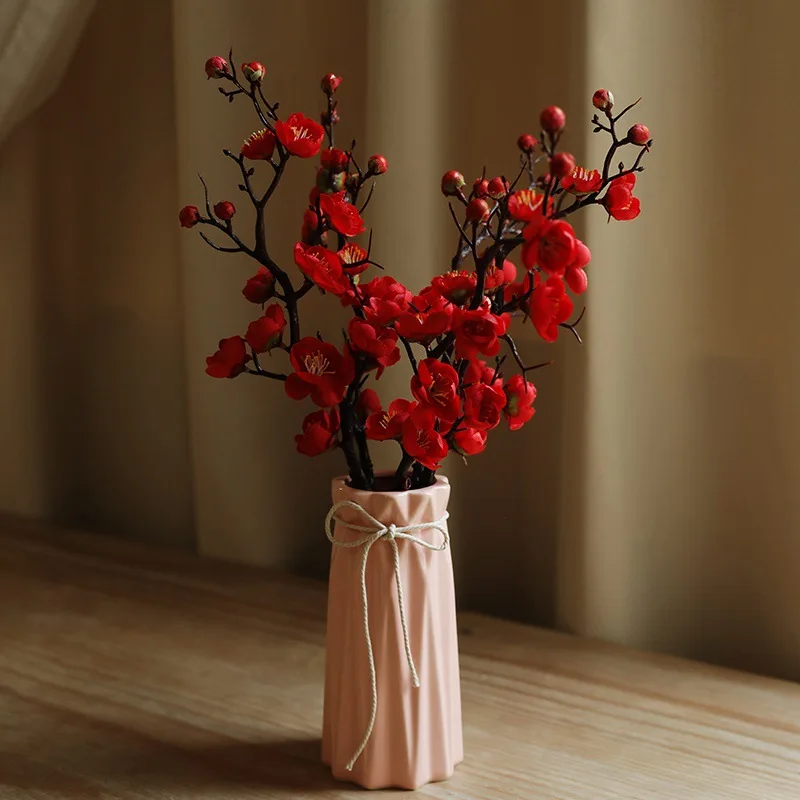 Silk Flower Vase Decoration Ceramic Living Room Flower Basket Room Hallway Wedding Party Flower Vases Home Decor