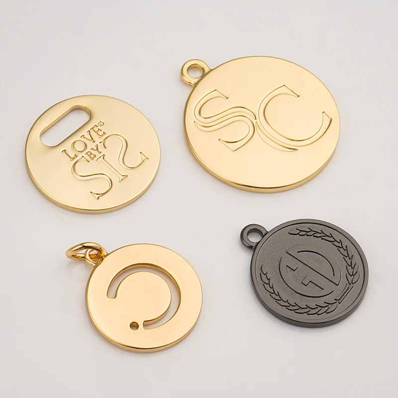 Custom Handbag Metal Tags Bag Metal Logo Tag Gold Metal Hang Tag