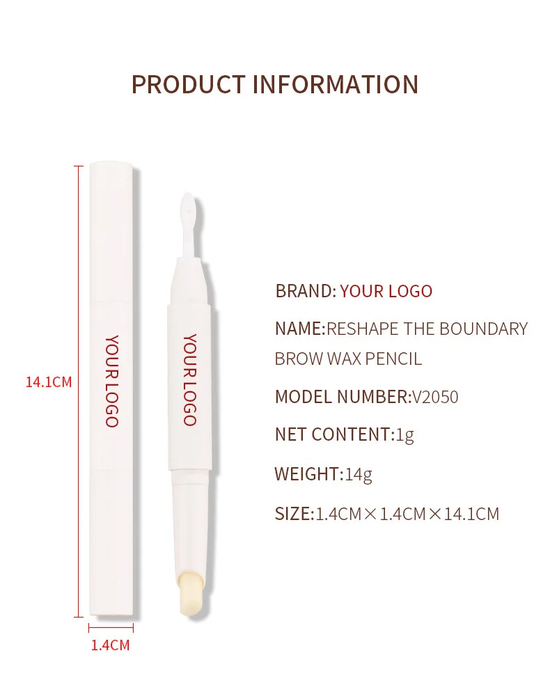 Wholesale Custom Eyebrow Gel Wax Long Lasting Makeup Eyebrow Styling Wax Gel Pen Eyebrow Soap Wax Pencil With Brush