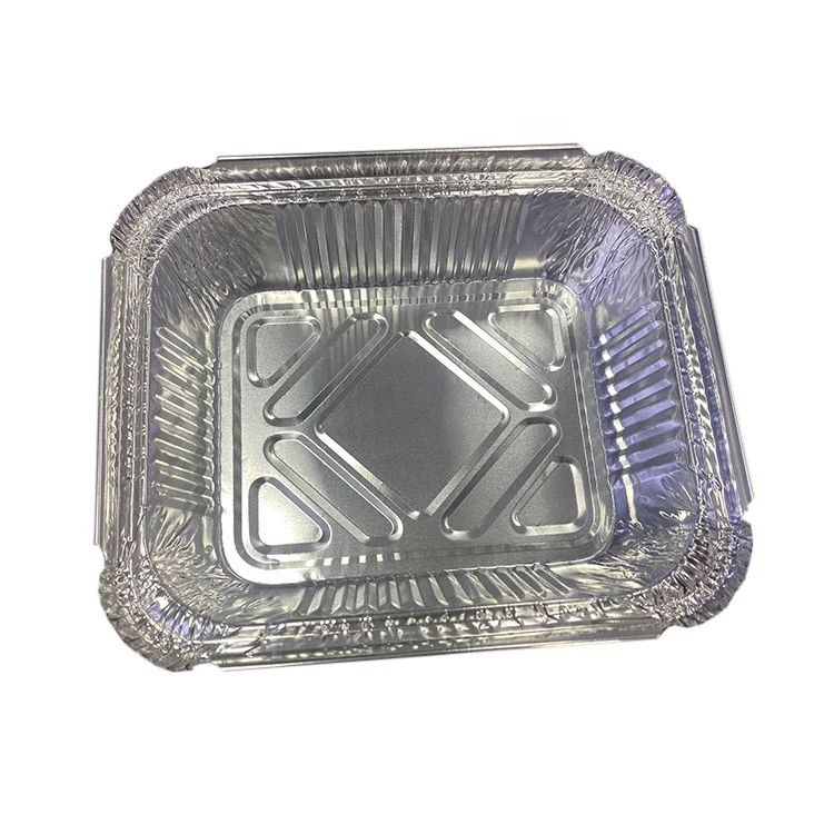 Half-size disposable Aluminum foil pans baking disposable food aluminum foil tray with plastic lid takeaway Foil containers