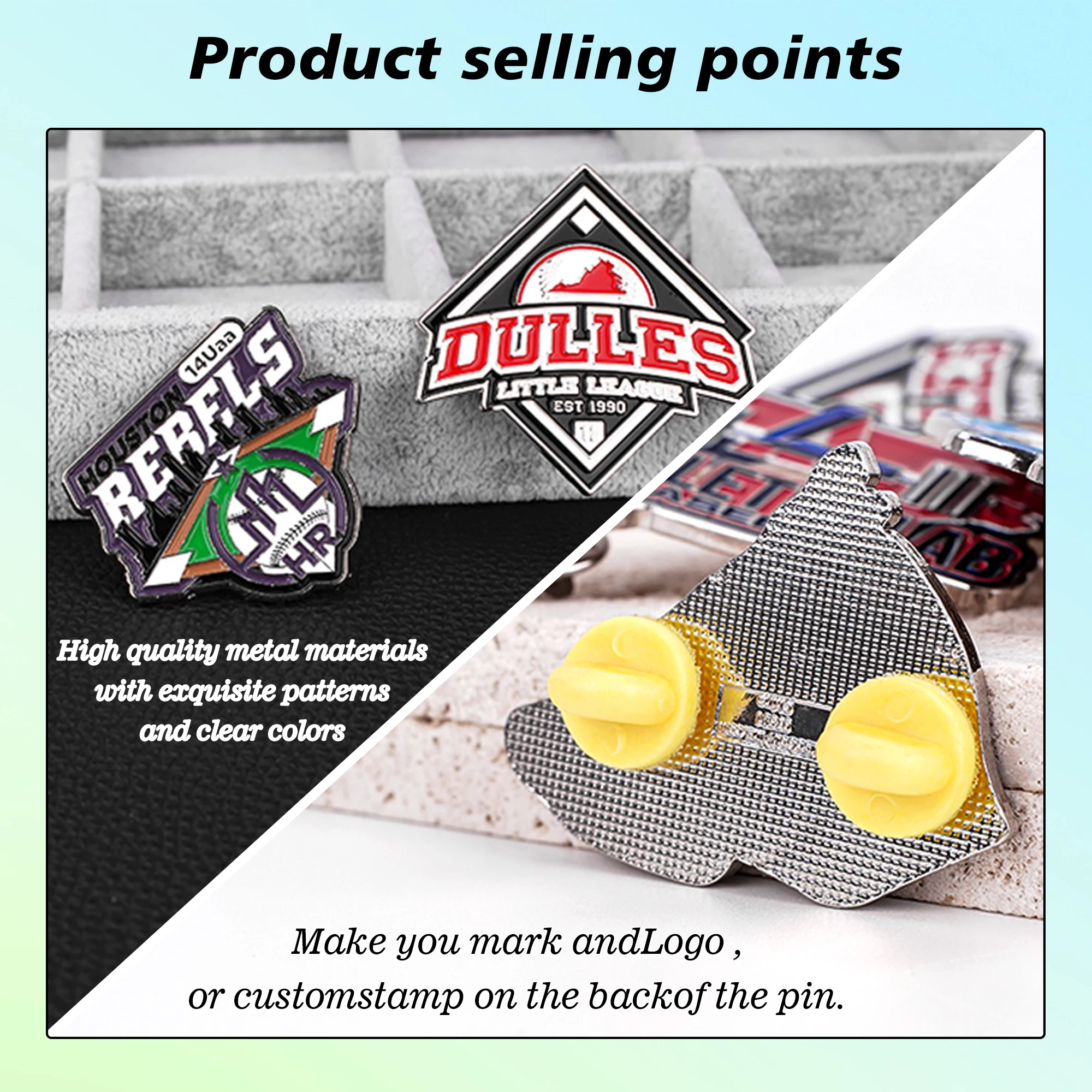 China Wholesale Hat Collar Clothes Decoration Logo Electroplated Metal Hard And Soft Enamel Lapel Pin Brooch