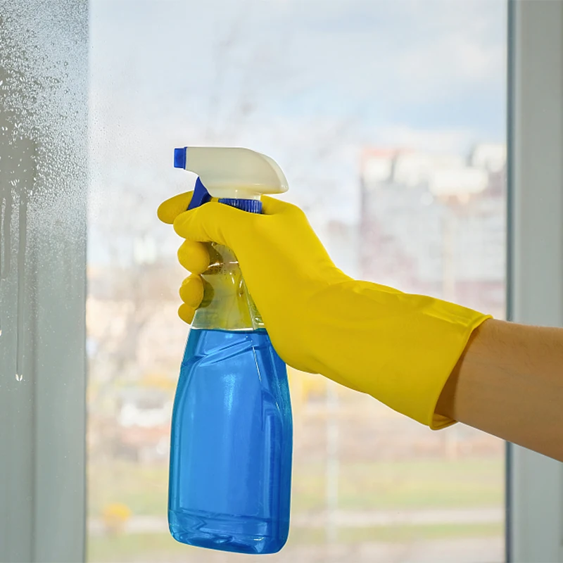 WaterProof Aniti Slip Good Grip Sprayed Flock Fish Scale Cleaning Gloves Latex Gloves Household Gloves