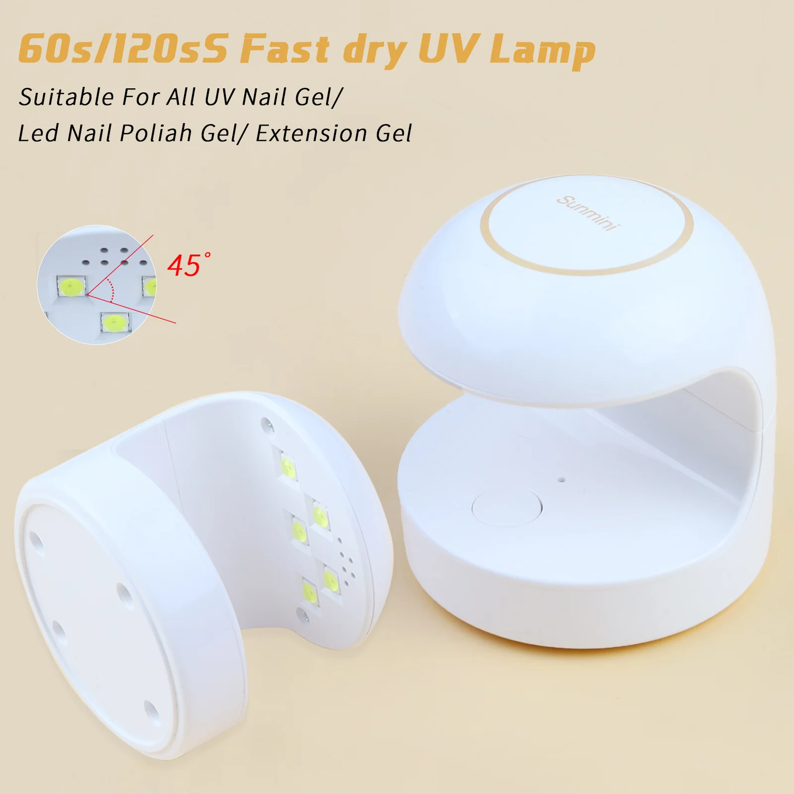 Mini Nail Art Lamp LED Phototherapy Machine 18W Single Finger Nail Baking Lamp Instrument UV Curing Lamp Handheld