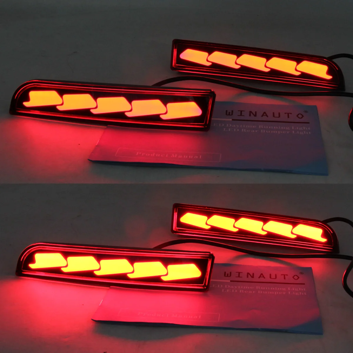 WINAUTO LED Rear Bumper Light Car Lights For Mitsubishi Lancer Evolotion ASX Or Outlander 2008-2017 turn signal brake light