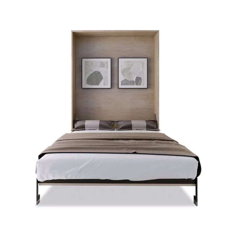 Factory Direct Sale Cheap Price Modern Minimalist Style Saves Space Wooden Foldable Storage Bed Wall Bed