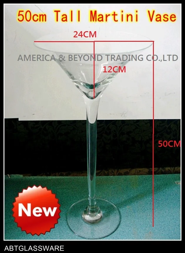 Оптовая продажа стеклянные вазы для мартини центральные части