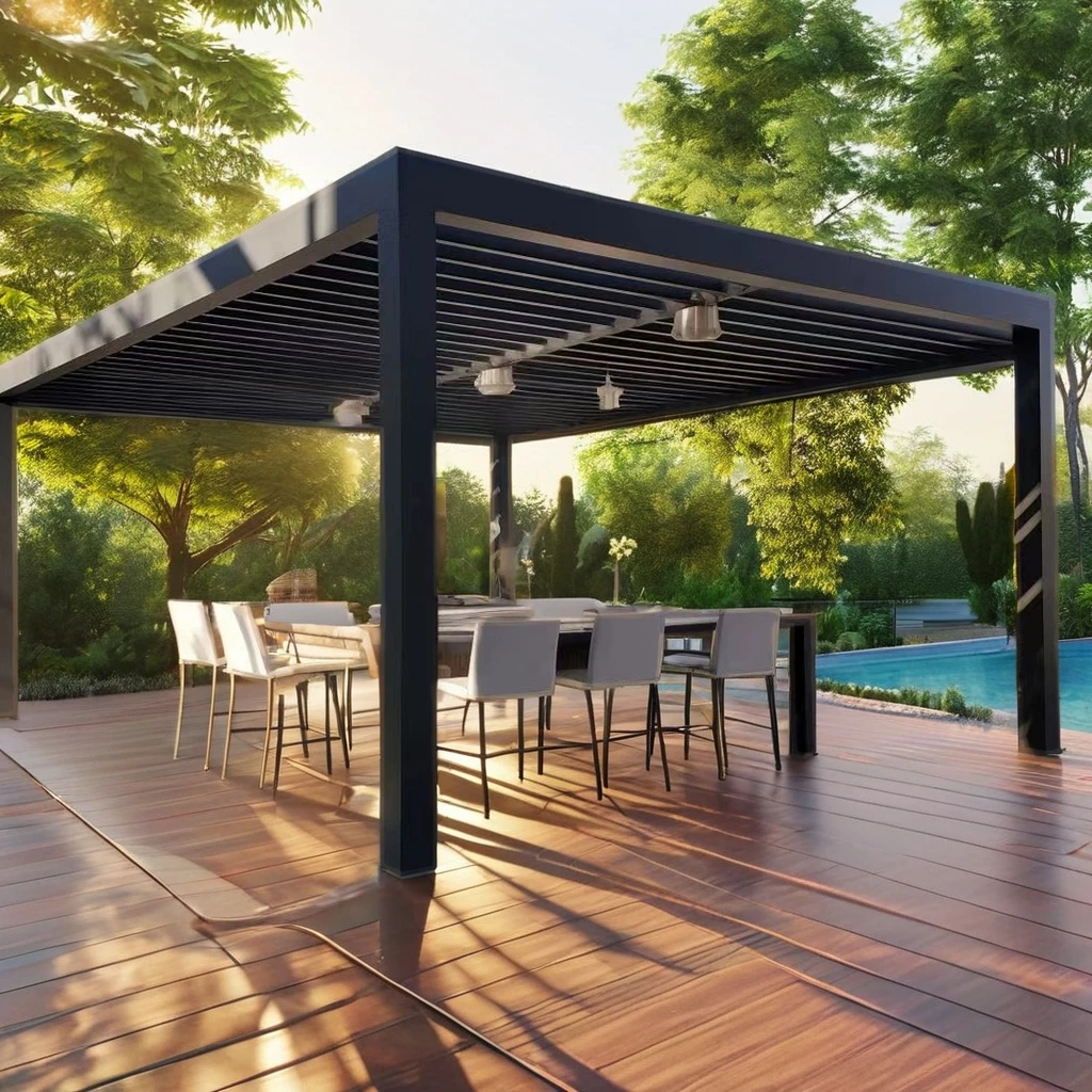 Youya Wholesale Hot Sale Easily Assembled Outdoor Garden Louver Pergola System Louvered Cost Patio Electric Roof Pergola