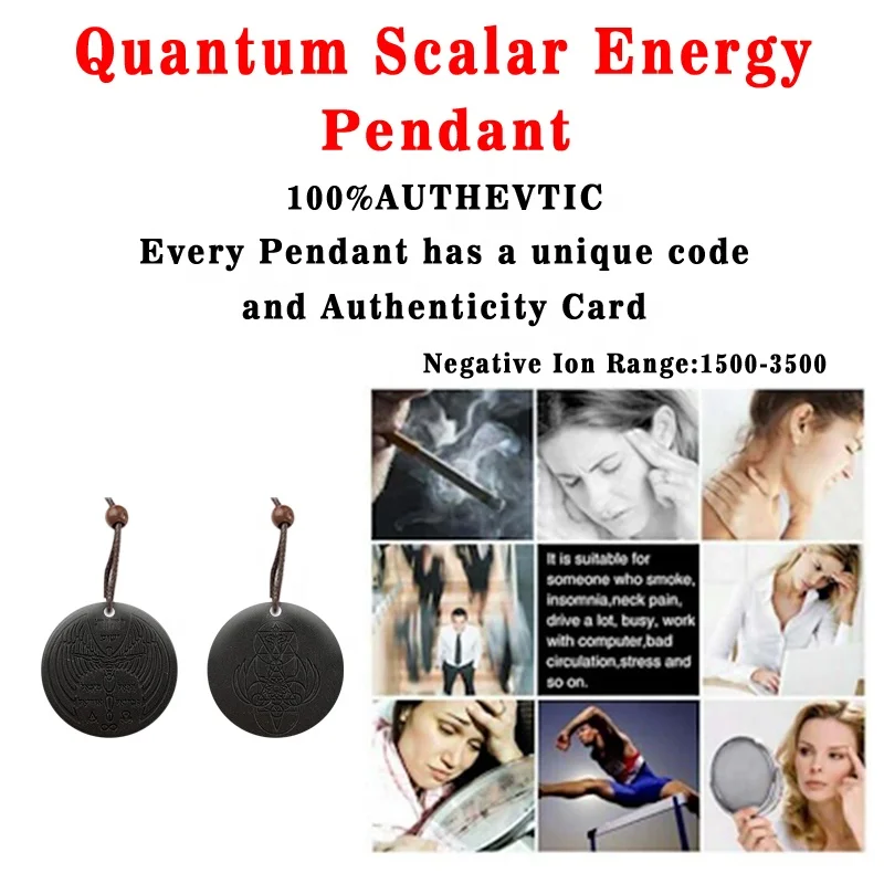 Hoonni Powerful Volcanic Scalar Energy Necklace Lava Stone Pendant Quantum Energy Pendant Charms