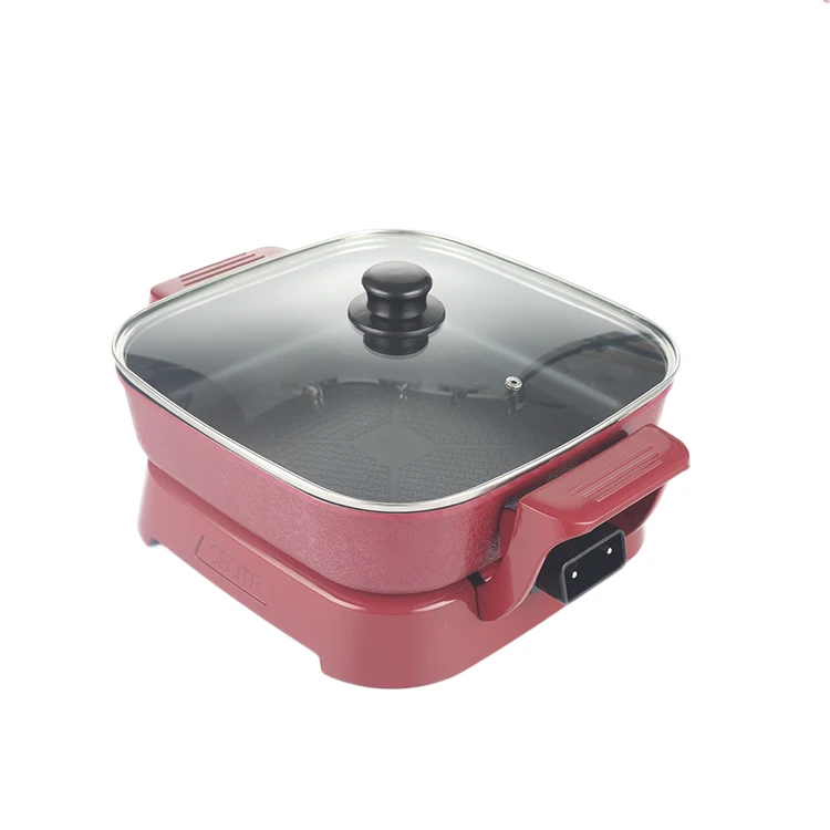 Многофункциональный квадратный 30 см съемная с антипригарным покрытием электрическая сковорода