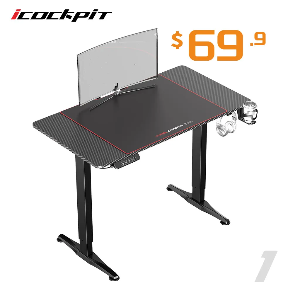 Ergonomic office furniture electric motor standing desk gaming desk table computer gaming desk