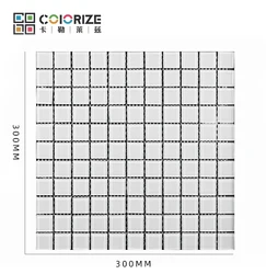 Colorize 300x300 mm 4mm Thickness pool glass mosaic Square White swimming pool glass mosaic tiles Mosaico Piscina