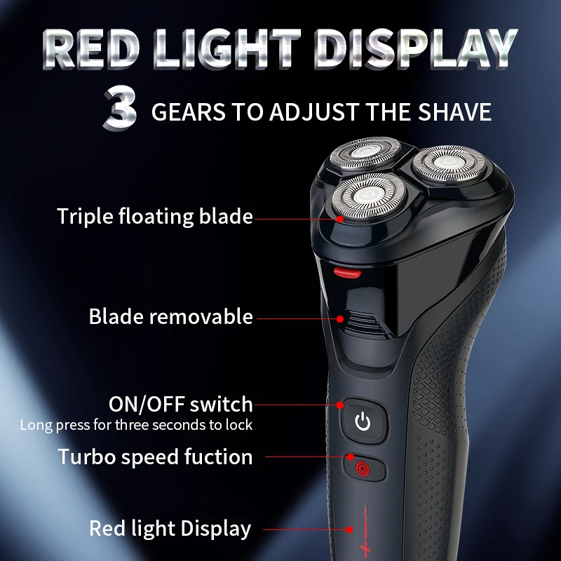Men Barber Long Lasting 3D Floating For Cordless Beard Razor For Teenager Boys Mustache Face Clean Shave