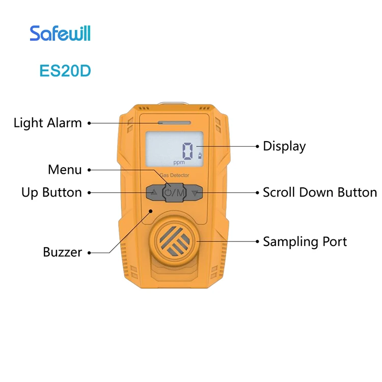 Safewill New Product Single Gas Monitor ES20D Portable Methane Gas Analyzer Battery LPG Leak Phosphine PH3 Gas Detector