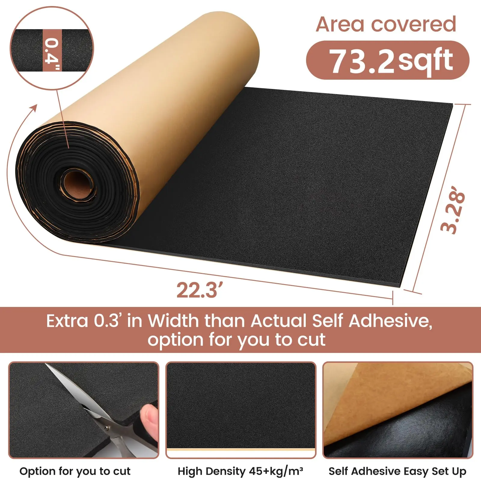 Factory Free Sample Wholesale OEM Fireproof Self-Adhesive Black Home Use acoustic Isolation Foam Roll