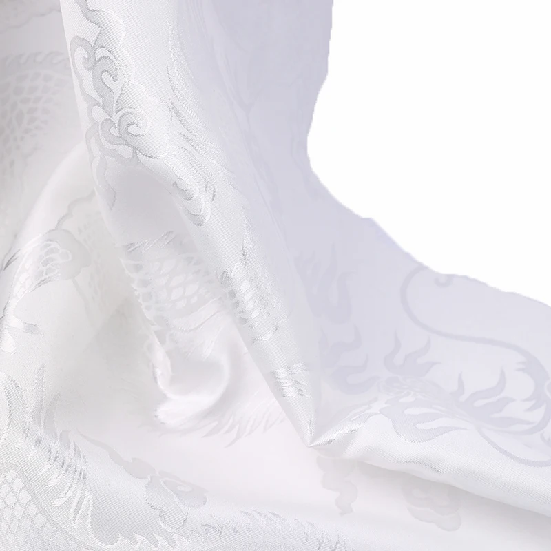 Chinese silk hot selling custom dyeable jacquard satin brocade silk dragon fabric