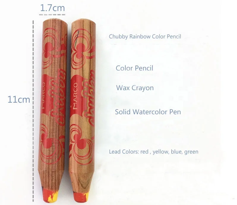 Новинка пухлый Радужный карандаш 4 в 1 однотонный акварельный