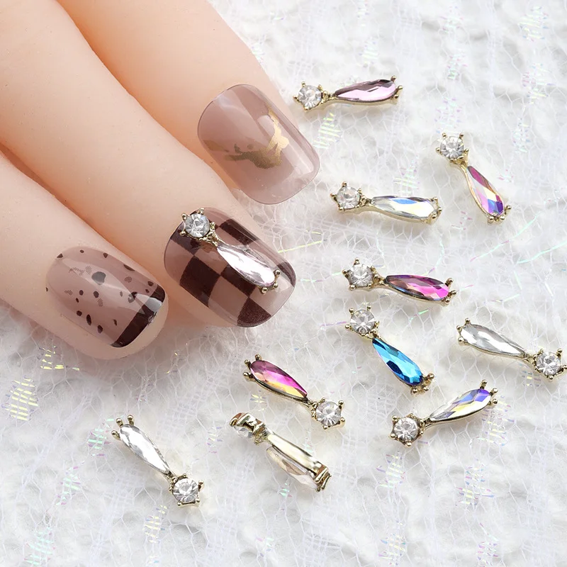 Japanese Simple Water Drop Rhinestone Nail Accessory Colorful 3D Seeds Zircone Crystal Nail Art Decoration DIY