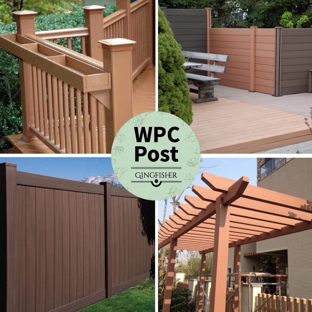 Elegant Durability Garden Wood Plastic Composite Fence Post for Line End Corner